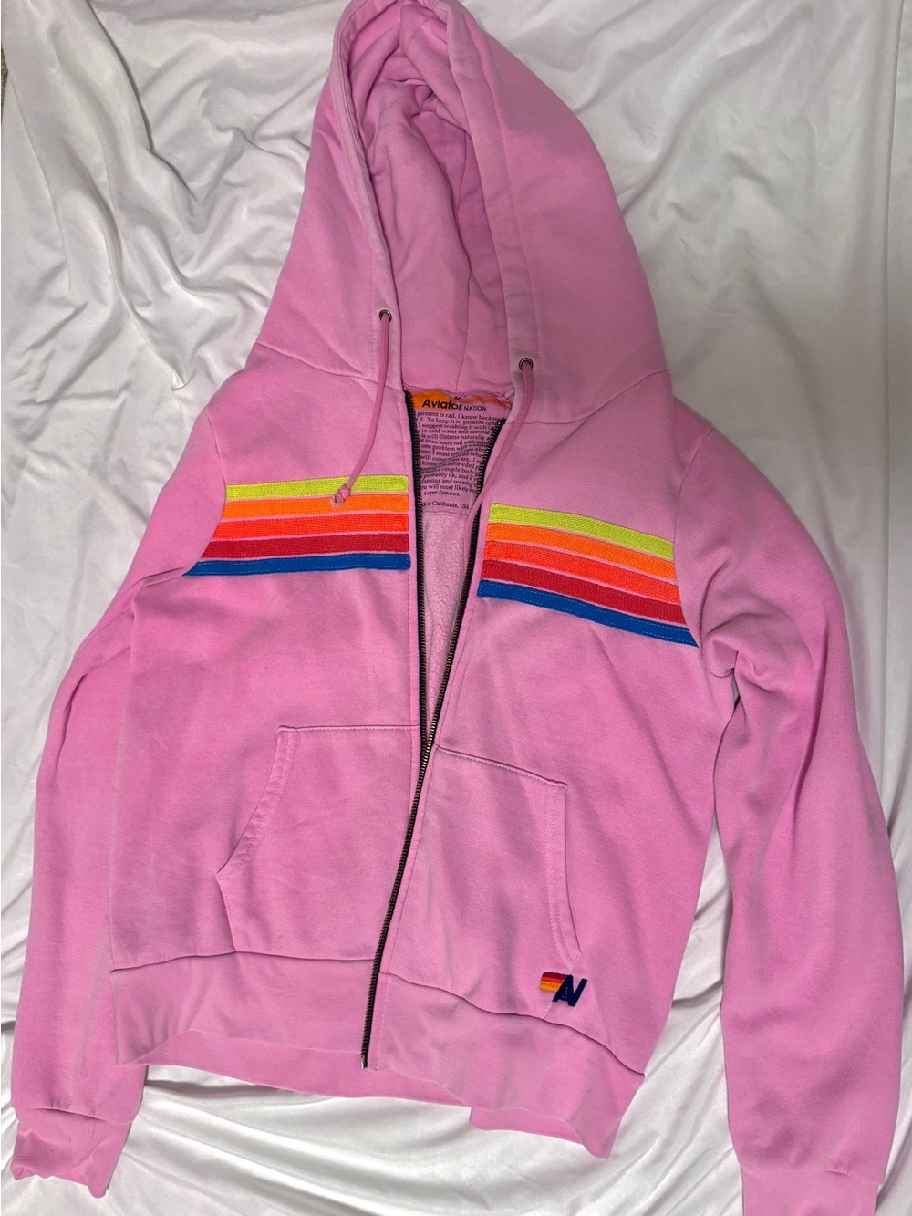 Aviator Nation 5 stripe unisex zip up jacket